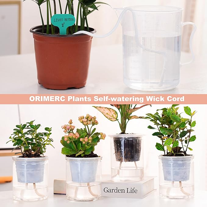 ORIMERC 40 x 50 inch Automatic Plant Watering Mat & 30 feet Self Watering System Wick Cord for Seed Starter Tray Capillary Mat for Seedling Capillary Matting for Potted Plants Greenhouse Gardening
