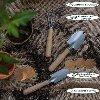56 Pcs 30mm Compressed Coconut Coir Potting Soil,Coco Coir Pellets for Plants,Coco Fiber Pellets for Planting, Garden, Bonsai, Vegetables & Flower