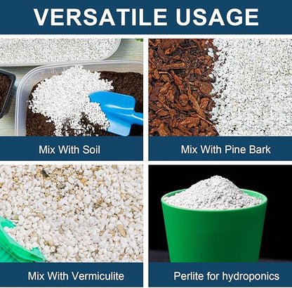 Horticultural Perlite Plants 2qt, Chunky Perlite Bulk for Gardening, Soil Amendments to Improve Soil Aeration & Dranage for Houseplant