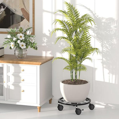 10.24" Plant Caddy with Wheels - Plant Stand with Wheels, 360° Lockable Plant Rollers Plant Dolly, Plant Tray with Casters for Indoor and Outdoor, 2 Pack.