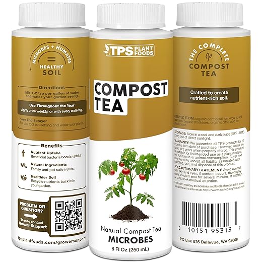 Compost Tea, Boosts Microbial Activity in Gardens for All Plants, 8 oz (250mL)