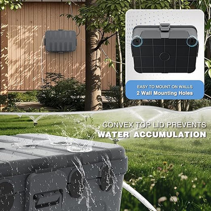 Flemoon IP54 Waterproof Box with Large Capacity Outdoor Weatherproof Box, Gray