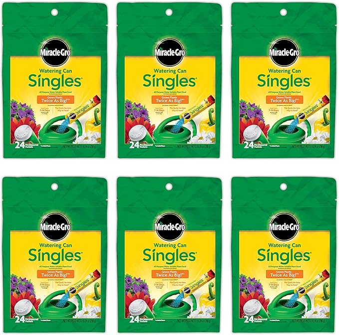 Miracle-Gro Watering Can Singles Includes 24 Pre Measured Packets (6 Pack)