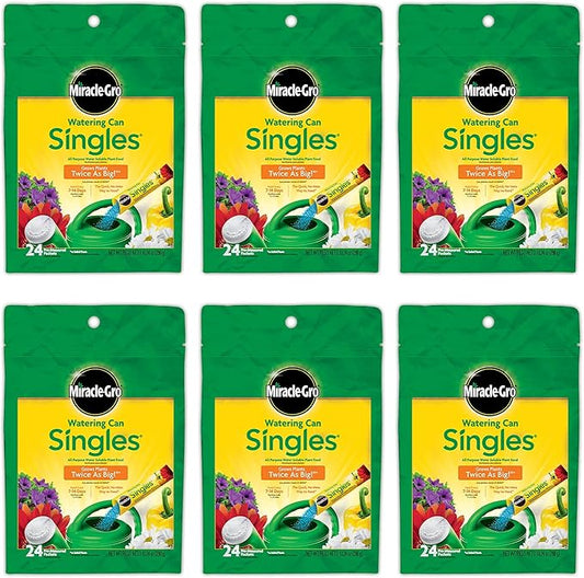 Miracle-Gro Watering Can Singles Includes 24 Pre Measured Packets (6 Pack)