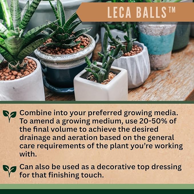Sol Soils LECA Balls - Lightweight & 100% Natural Hydroponic Clay Pebbles for Plants - Soil Amendments to Improve Drainage, Aeration, and Support Healthy Root Growth - 2 Quarts