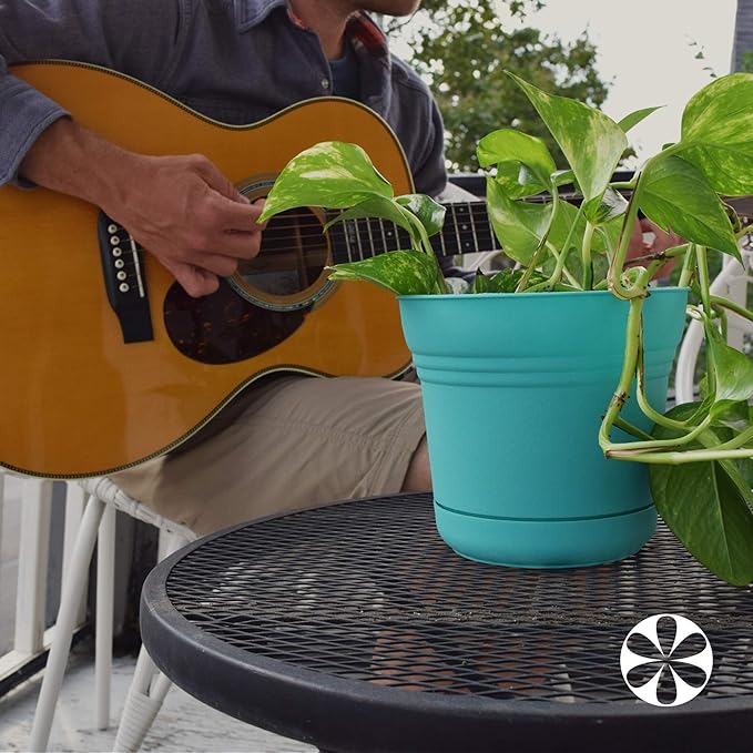 Bloem Saturn Planter w/Saucer 12" Calypso (SP1227)