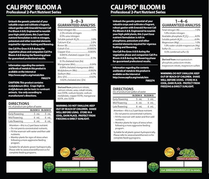 Emerald Harvest GL56723914.922 Cali Pro Bloom A+B Fertilizer Combo, 3.8 L