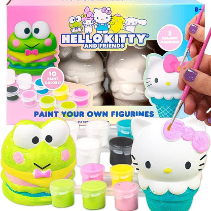 Horizon Group USA Paint Your Own Figurine Kit, DIY Art Project for Kids, Hello Kitty and Friends