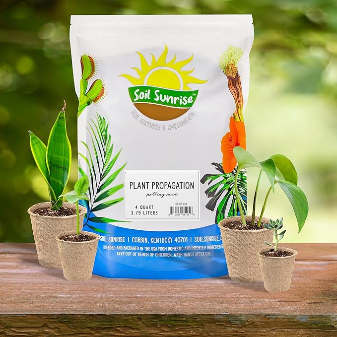 Soil Sunrise Plant Propagation Potting Mix (4 Quarts) Ideal Starter Mix for Rooting Plant Cuttings