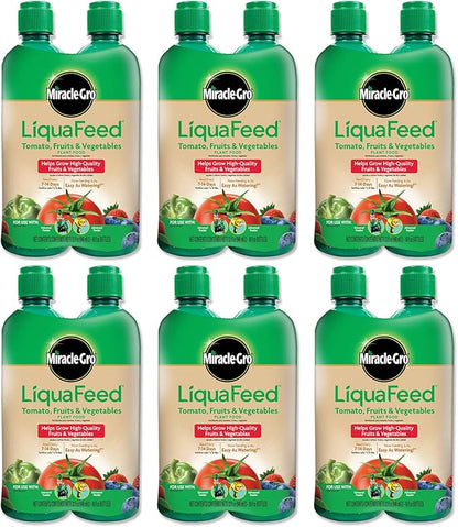 Scotts LiquaFeed Tomato, Fruits & Vegetables Plant Food Refills, Plant Fertilizer, 16 fl. oz., 2 Bottles/Pack (6-Pack)