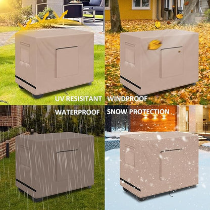 Outdoor Raised Garden Bed Cover for Winter , Waterproof Raised Planter Boxes Stand Covers Heavy-Duty for Outdoor prep tables, Protection for Winter Snow,Frost,and Rain-48 x 24 x 35 inch, Khaki