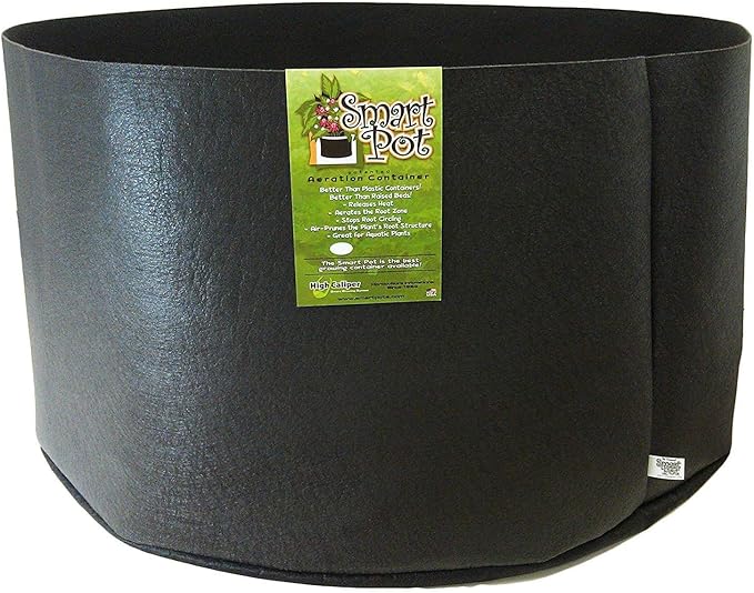 Smart Pots 200-Gallon Smart Pot Soft-Sided Container, Black