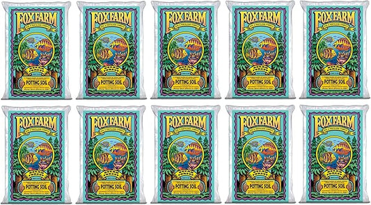 FoxFarm Ocean Forest Potting Soil, 1.5cu ft (Pack of 10) - Light, Aerated Texture, Designed for All Container Plants - pH Adjusted for Optimal Nutrient Uptake, Effectively Retains Moisture