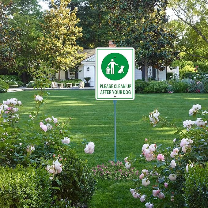 Pack of 2 Metal Yard Sign Stakes, Length 16.5 Inches Thickness 0.3 Inches for Ground Yard Lawn, Rust, Wind & Dust Resistant Sturdy Metal Stake, Not Easy to Shake, Color Available (Green)