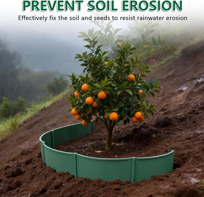 5Pack Slope Planters 20PCS 6Inch Spliceable Round Edging with Shovel Erosion Control Plastic Raised Garden Bed Terracing Kit for Slope Gardening