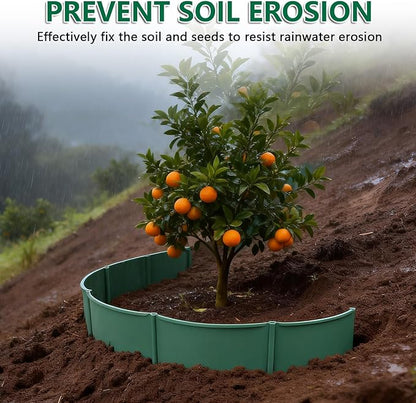 5Pack Slope Planters 20PCS 6Inch Spliceable Round Edging with Shovel Erosion Control Plastic Raised Garden Bed Terracing Kit for Slope Gardening