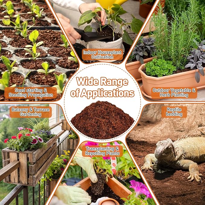 Riare 100 Pcs 40mm Organic Coco Coir Seed Starter Soil, Compressed Coconut Coir Potting Soil Mix for Seed Starting, Coconut Fiber Pellet for Planting Indoor & Outdoor Plants, Vegetables, Garden
