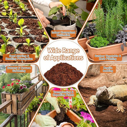 Riare 100 Pcs 40mm Organic Coco Coir Seed Starter Soil, Compressed Coconut Coir Potting Soil Mix for Seed Starting, Coconut Fiber Pellet for Planting Indoor & Outdoor Plants, Vegetables, Garden