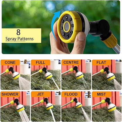 17.5" Multi-Pattern Watering Wand with Thumb Control & 180° Rotating Nozzle | 8 Spray Modes for High-Pressure Cleaning, Pet Bathing, Gardens, Hanging Baskets | Fits Standard Garden Hoses