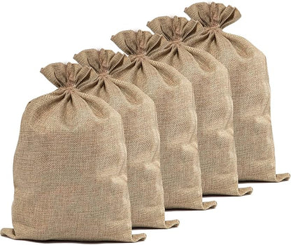 5PCS Large Burlap Bags- 20x30 Inch Natural Jute Burlap Sacks, Reusable Plant Grow Bags Root Vegetable Holders, Strong Potato Sacks for Gardening Planting Food Storage