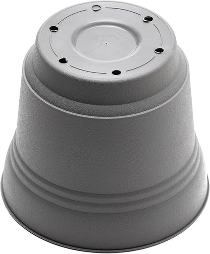 Bloem Saturn Round Planter with Saucer Tray: 12" - Charcoal - Durable Plastic Pot, Matte Finish, Removable Saucer, for Indoor & Outdoor Use, Gardening, 3 Gallon Capacity