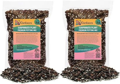GARDENERA Monstera Subpinnata Planting Mix - Promotes Steady Growth and Healthy Leaves - 10 Quart (2 Bags of 5 Quart)