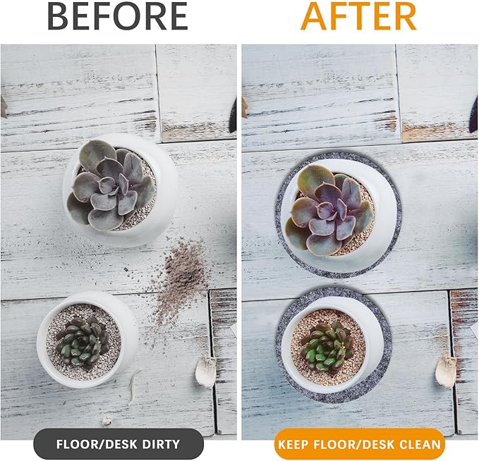 16 PCS Absorbent Waterproof Plant Coasters mat,4 Size 4/6/ 8/10 Inch Reversible Round Fabric Plant Coasters and Plant Saucers for Indoors,Plant mat for Indoor Plants