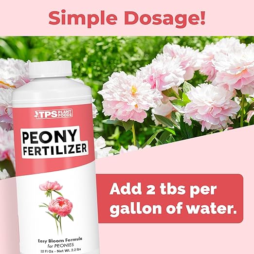 Peony Fertilizer for Peony Flowers, Feeds Peony Flowers and Peony Bulbs for Stunning Blooms, Liquid Fertilizer by TPS Plant Foods, 32 oz (1 Quart)