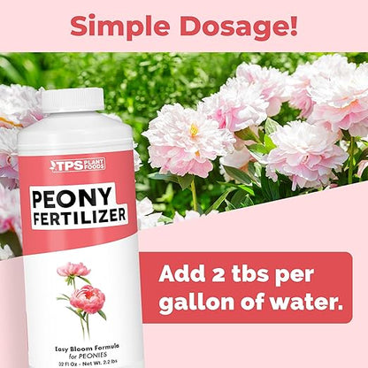 Peony Fertilizer for Peony Flowers, Feeds Peony Flowers and Peony Bulbs for Stunning Blooms, Liquid Fertilizer by TPS Plant Foods, 32 oz (1 Quart)