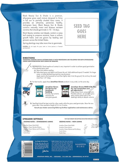 Jonathan Green (12007) Black Beauty Sun & Shade Grass Seed - Cool Season Lawn Seed, 50 lb