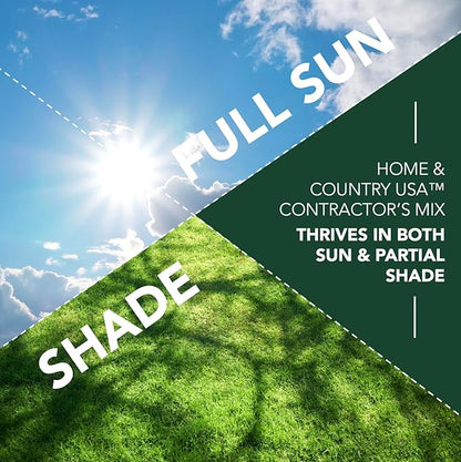 Contractors Choice Grass Seed - Premium Grass Seeds for Lawn - Ideal for Full Sun and Shade - 10 lb Grass Seed