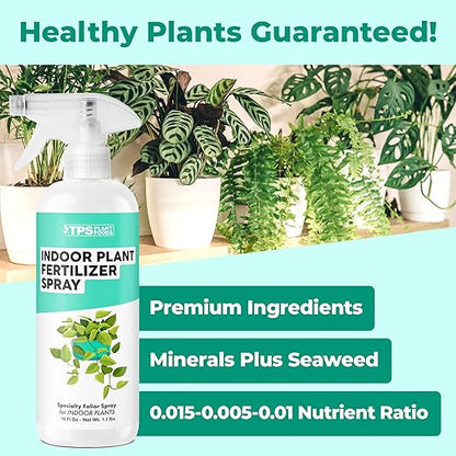 Indoor Plant Fertilizer Spray, Gentle Foliar Feeding Spray for Healthy Leaves and Plants, Liquid Fertilizer by TPS Plant Foods, 16oz (475ml)