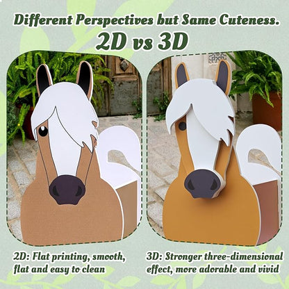 Horse Planter, Cute Animal Shape Flower Planters, Plant Pots for Indoor/Outdoor Garden Decor, Unique Gifts/Souvenirs for Pet Lovers (Horse 2D)