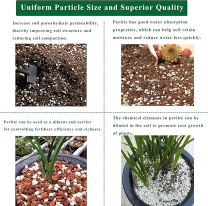 5 Quart Organic Perlite Horticultural Soil Amendment for Plants and Enhanced Drainage Enhanced Growth Organic Perlite Soil for Healthy Root Development