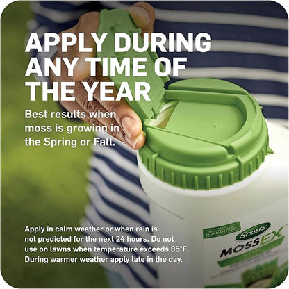 Scotts MossEx, Moss Killer for Lawns, Easy-To-Use Shaker Jug, Contains Fertilizer to Green Grass, 4.59 lbs.