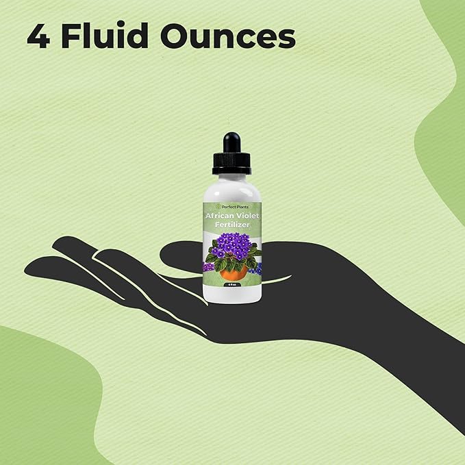 Liquid African Violet Food Drops by Perfect Plants | Fertilizer for Your Live Indoor Flowering Plant Garden | Packed with Premium Nutrients and Plant Foods | NPK 2-2-2 (4oz)