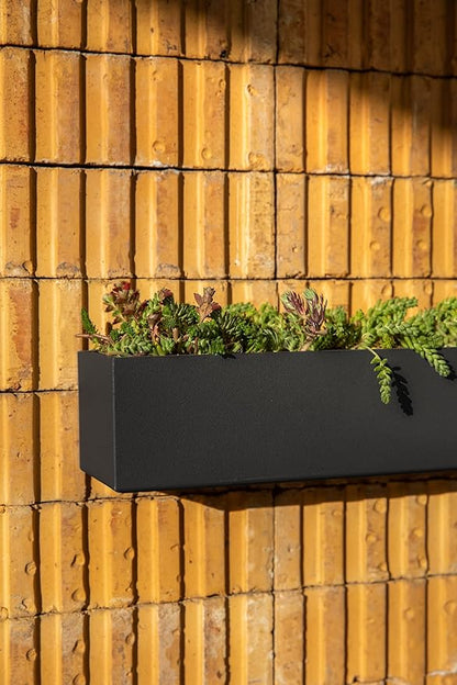 Veradek Forma Series Trough Hanging Planter - Rectangular Planter for Window Sill/Wall Decor | Made from Plastic-Stone Material | Modern Décor for Succulents, Indoor Small Plants