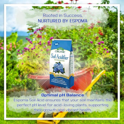 Espoma Organic Soil Acidifier 6 lbs Bag With My Garden Pool PH Test Strips 20 ct. - Acidify, Enhance Hydrangea Color, Embrace Organic Gardening, Achieve Optimal Balance
