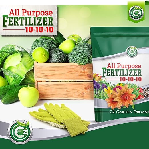 10-10-10 All Purpose Fertilizer - Made in USA - Micronutrients Plant Food for Indoor/Outdoor Plants, Flower Gardens, Fruit & Vegetable Gardens, Trees & Lawns! (All Purpose Fertilizer 4LB)
