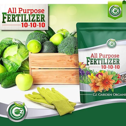 10-10-10 All Purpose Fertilizer - Made in USA - Micronutrients Plant Food for Indoor/Outdoor Plants, Flower Gardens, Fruit & Vegetable Gardens, Trees & Lawns! (All Purpose Fertilizer 4LB)