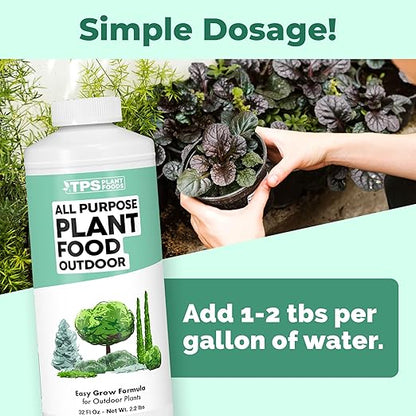 Plant Food Outdoor, Complete Liquid Outdoor Plant Fertilizer, 32 oz (1 Quart)