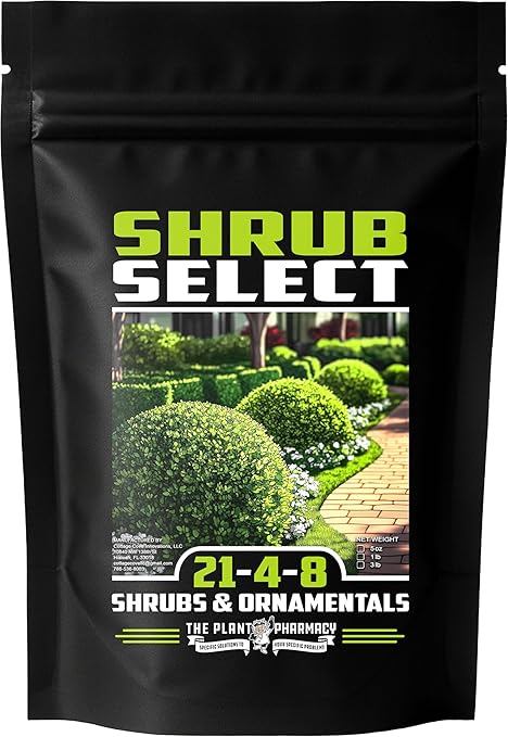 Fertilizer Commercial Grade | Shrub Select 21-4-8 | 1 Pound | Custom Two-Stage Professional Mix Blend | Long-Term Controlled Release Feed | Shrubs & Tropical Ornamentals | 5-6 Month | Micronutrients