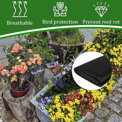 Planter Liner Fabric Planter Basket Liner for Large Veg Trough Alternatives Coconut Basket Easy to Cut for Planter Hanging Flower and Window Box (63x83 Inch)