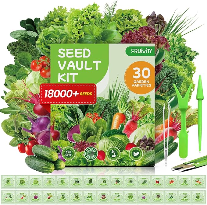 30 Heirloom Seeds Variety Pack - 18500+ Non-GMO Seeds for Planting Vegetables, Home Garden Seeds for Hydroponic, Indoor and Outdoor, Easter Unique Gift for Mother, Women, Mom, Friend, Her