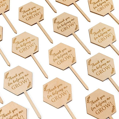 Thank You for Helping Me Grow Succulent Tags Teacher Appreciation Gifts, PARBEE 40PCS Hexagon Plant Stakes Labels Gift for Mother's Day Christmas Thanksgiving Baby Shower
