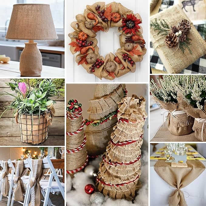 60" x 100 feet Burlap Fabric Roll – Multipurpose Burlap Tree Wrap, Natural Jute Garden Fabric for Outdoor Plant Cover, Weed Barrier Cloth, Landscaping, DIY Crafts, Gardening & Rustic Party Decor