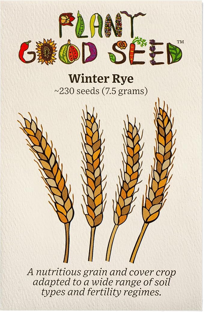 Plant Good Seed Organic Great Grains Seeds for Planting: 4 Packet Collection - Barley, Oat, Rye, Wheat - Heirloom Variety Pack