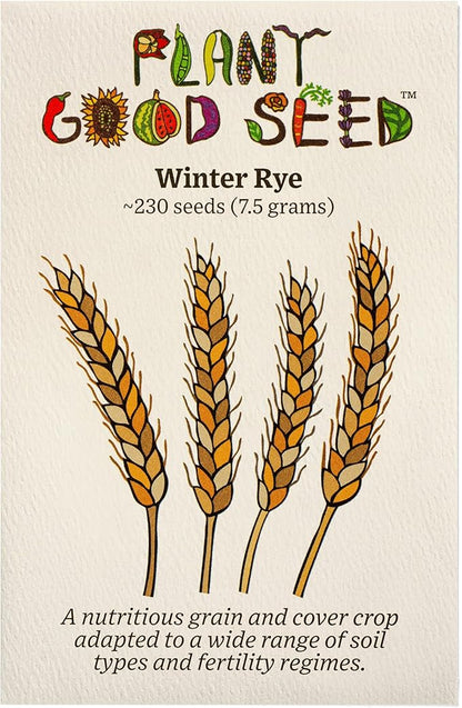 Plant Good Seed Organic Great Grains Seeds for Planting: 4 Packet Collection - Barley, Oat, Rye, Wheat - Heirloom Variety Pack