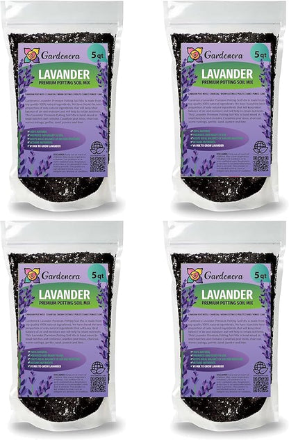 Gardenera Lavender Potting Mix - Create a Tranquil Garden Retreat with Thriving Lavender - 20 QUARTS