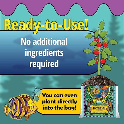 FoxFarm Ocean Forest Potting Soil for Container Gardens - Light, Aerated Texture with Fish Emulsion, Crab Meal, Earthworm Castings - Houseplant Potting Mix for Seedlings & Plant Starts - 4 x 1.5 Cu Ft